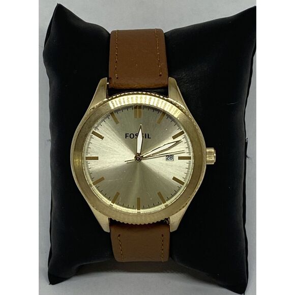 Fossil BQ3314 Men's Brown Leather Analog Silver Dial Quartz Genuine Watch HK1067 - Picture 1 of 12